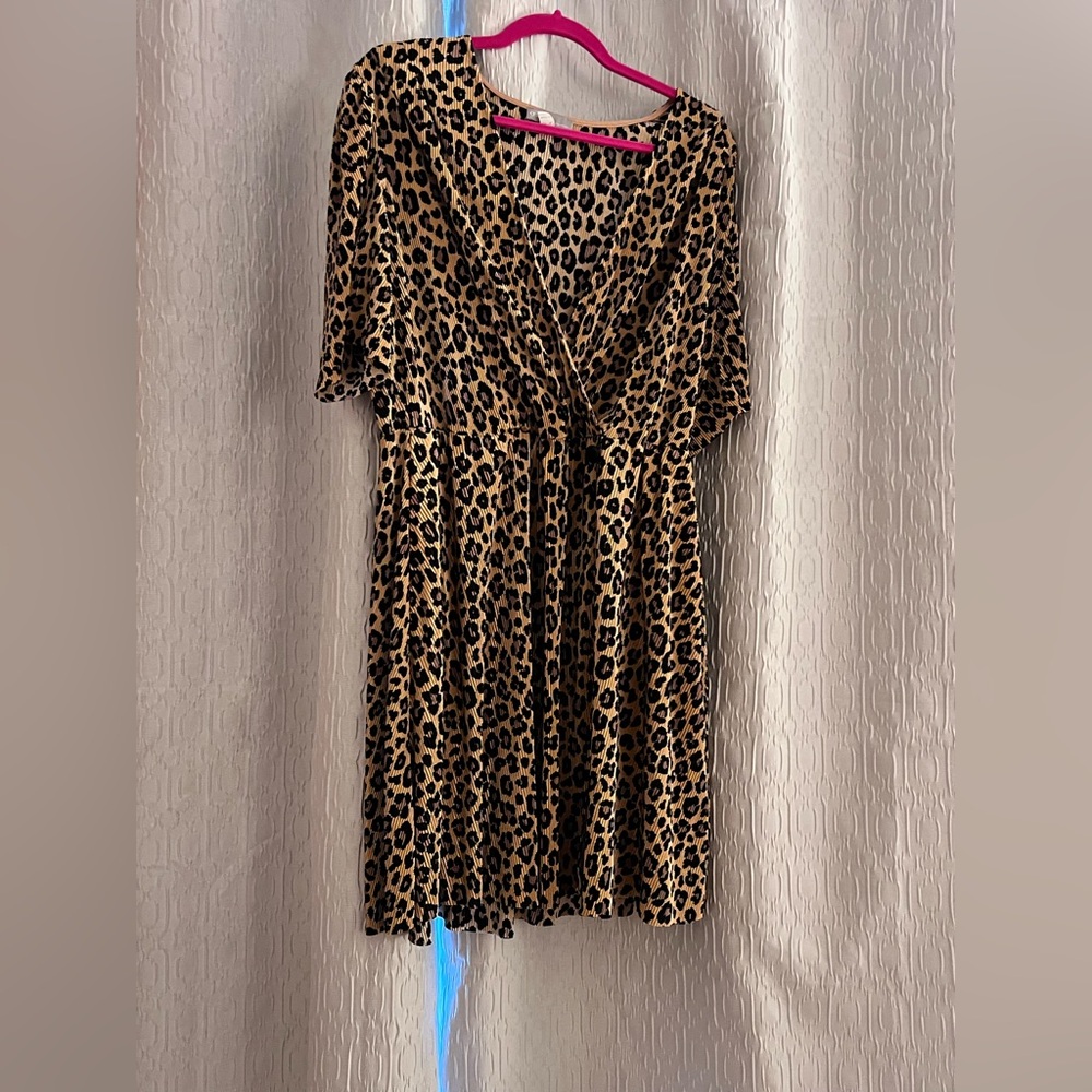 ASOS Animal Print Pleated Dress